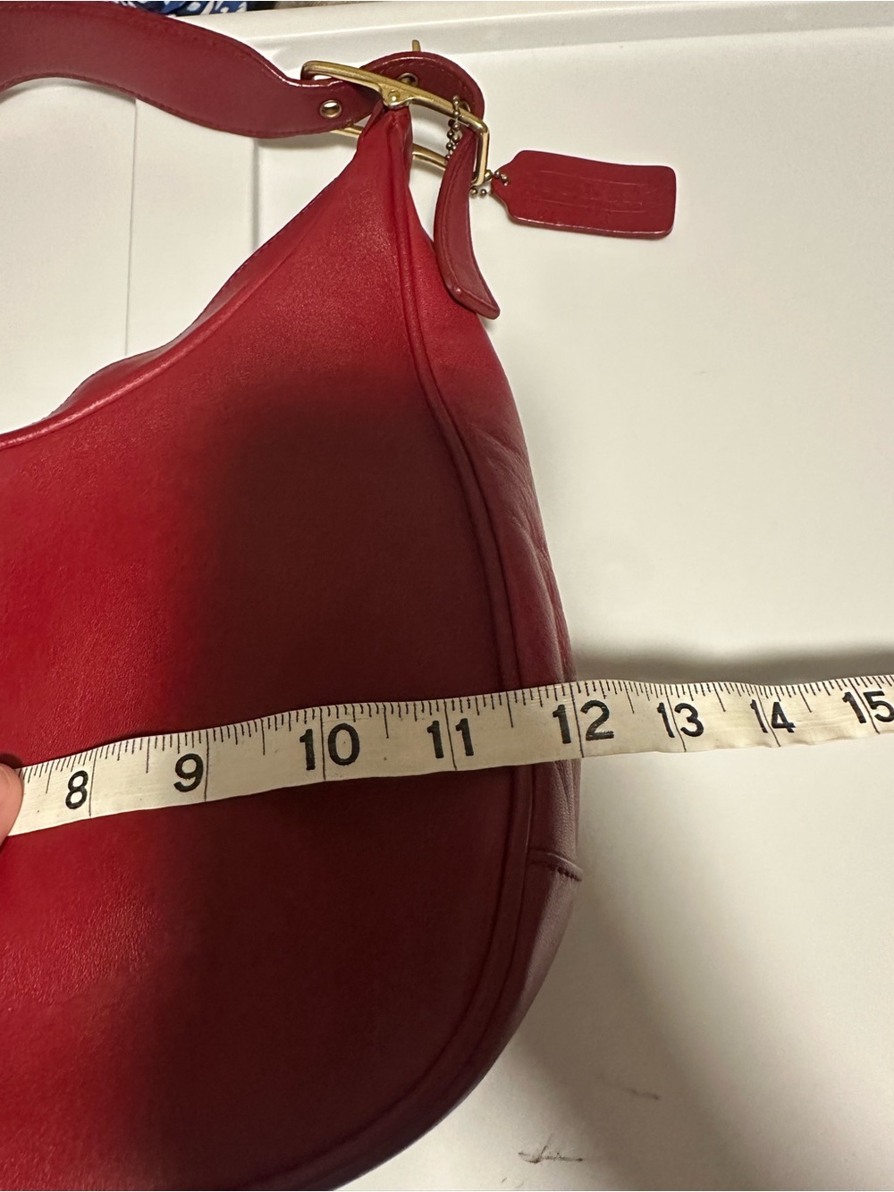 VINTAGE coach Legacy West Small Zoe Hobo Bag In Red leather style# 9342 - Picture 9 of 11